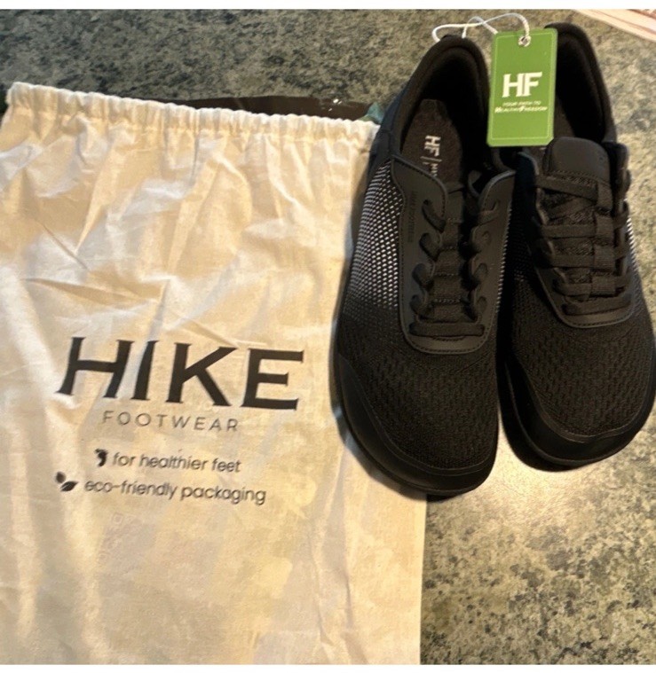 NWT Hike Footwear Stride Black Barefoot Sneaker Unisex Size EU41 W10-10.5 M8-8.5