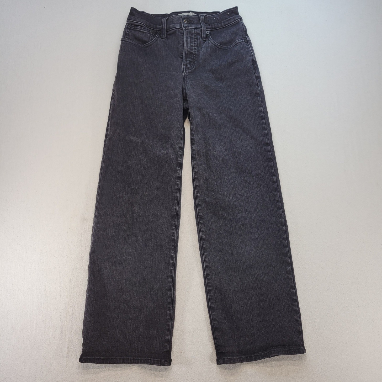 Madewell The Perfect Vintage Wide Leg Jean Womens 25 P Black High Rise Denim