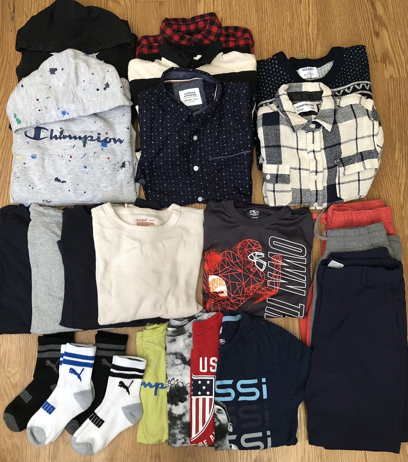 Mixed Lot Of Boys Youth Size Large 10-12 Summer Winter Clothes