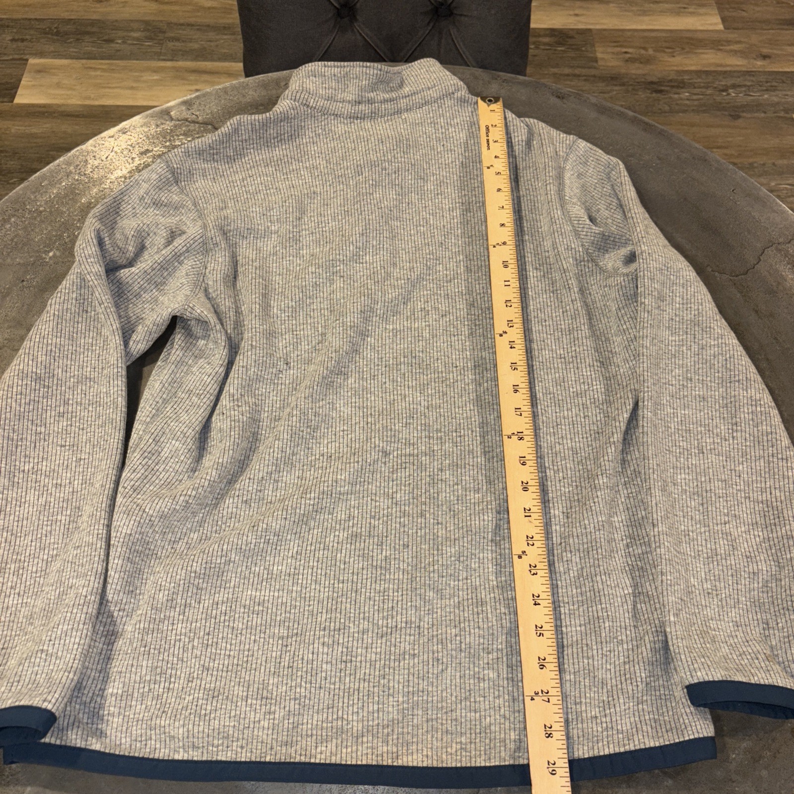 Relwen Rib Pile Quarter 1/4 Zip Snap Sweater Stretch Huckberry Gray XL READ