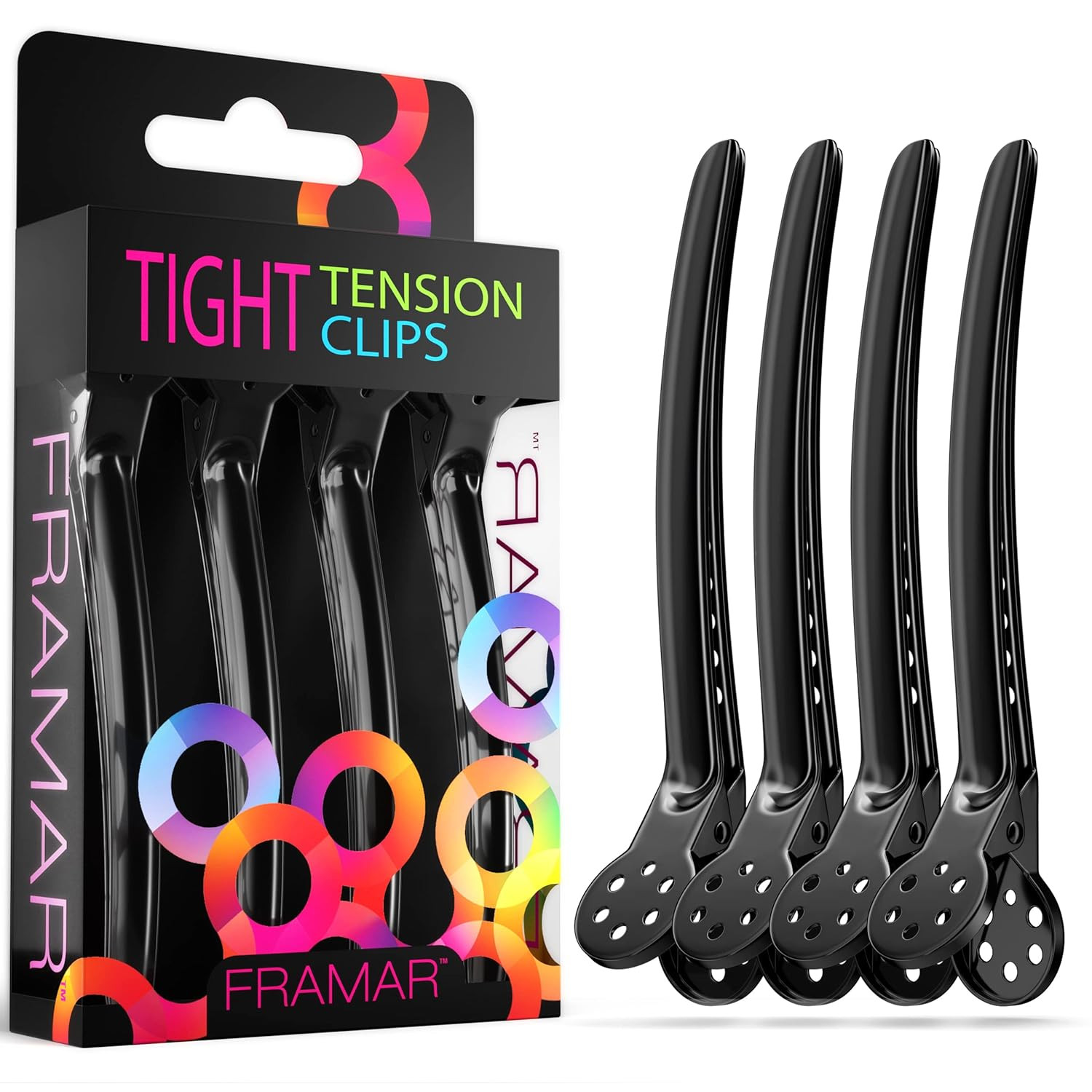 Black Tight Tension Clips for Hair – Set of 1 Professional Hair Clips – Metal Ha
