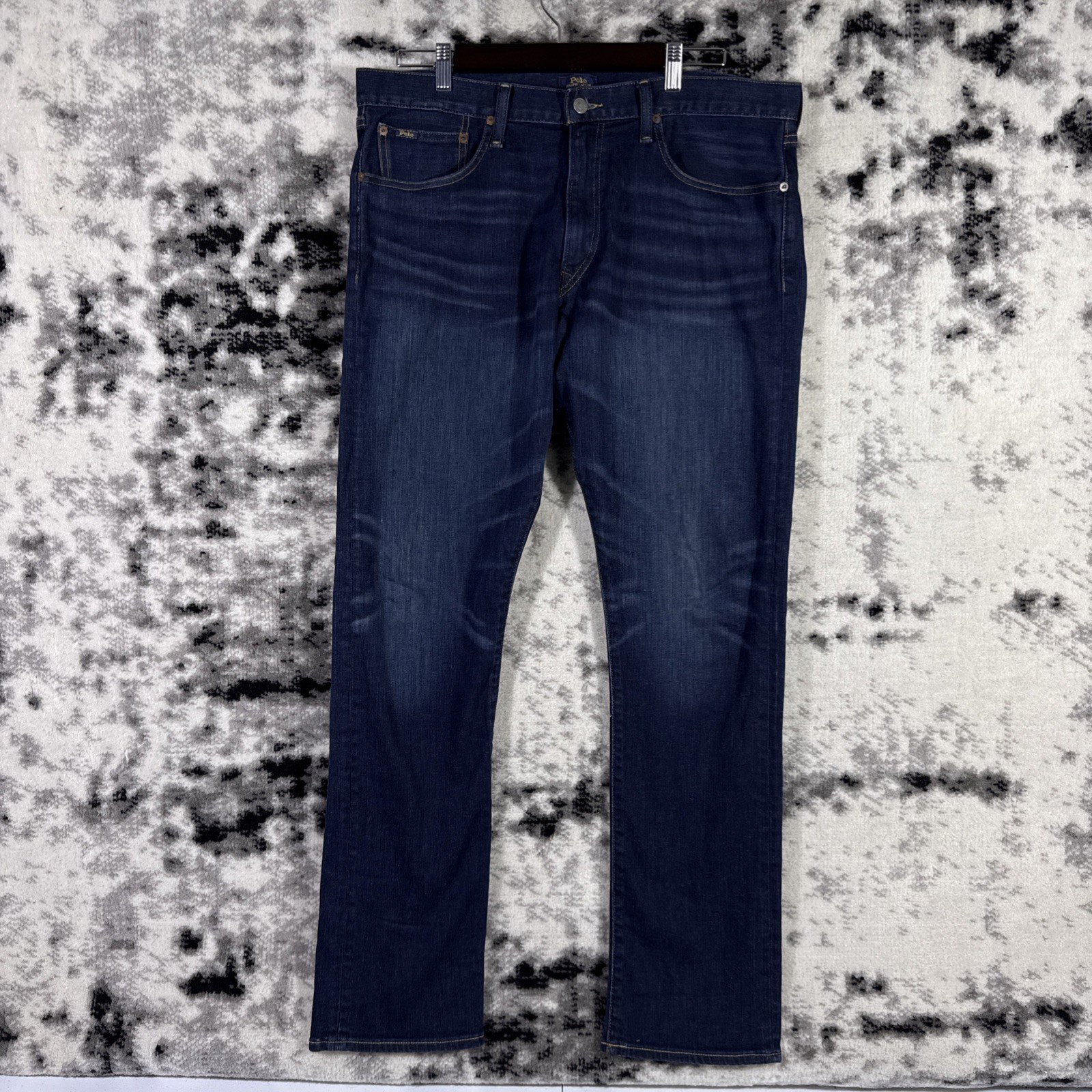 Polo Ralph Lauren Varick Slim Straight Jeans Mens Size 36×34 Dark Wash Stretch