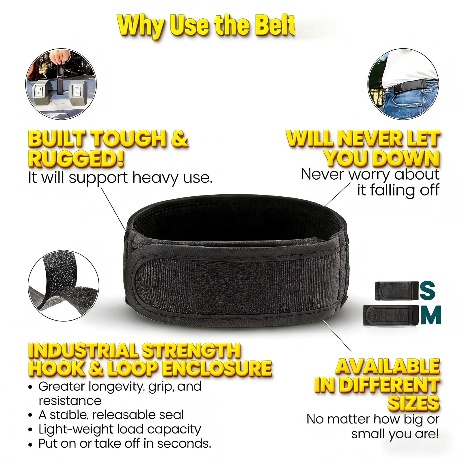 2PCS Buckle Free Elastic Waist Belt for Men Stretch Adjustable Comfort Fit