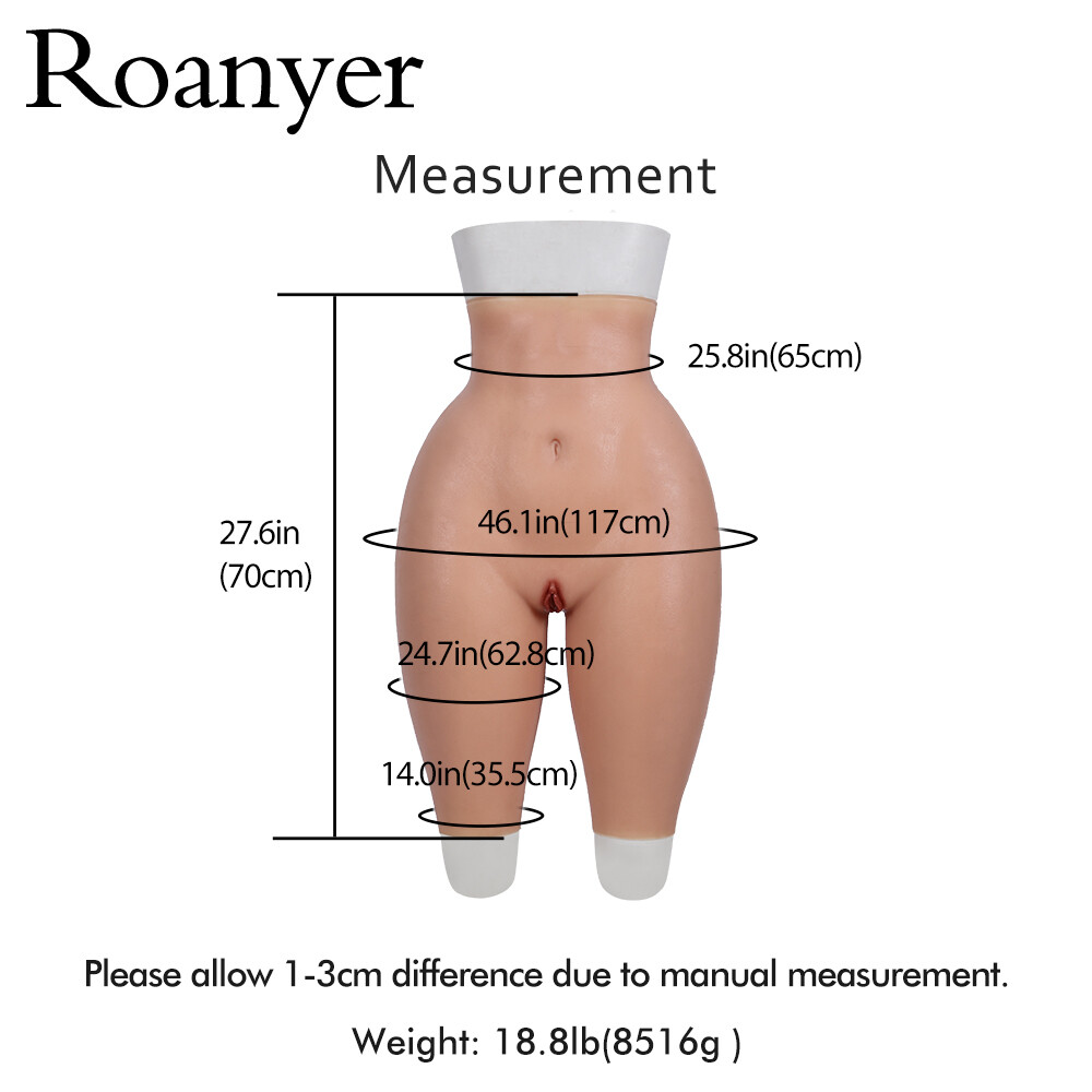 Roanyer Small Super Strong Silicone Fake Vagina Pants Panties Hip Shaping Pants