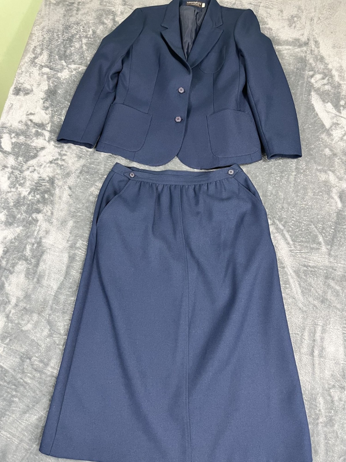 Haberdashery By Personal Womens Navy Two-Piece Skirt Suit 10