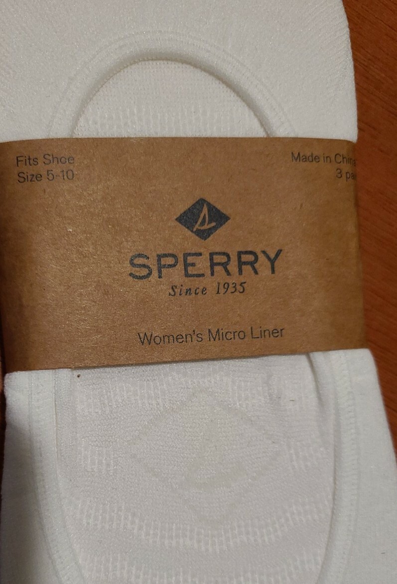 SPERRY Women’s No Show Micro Liner Socks, No-Slip Rubber Lining (6 Pair) Sz 5-10