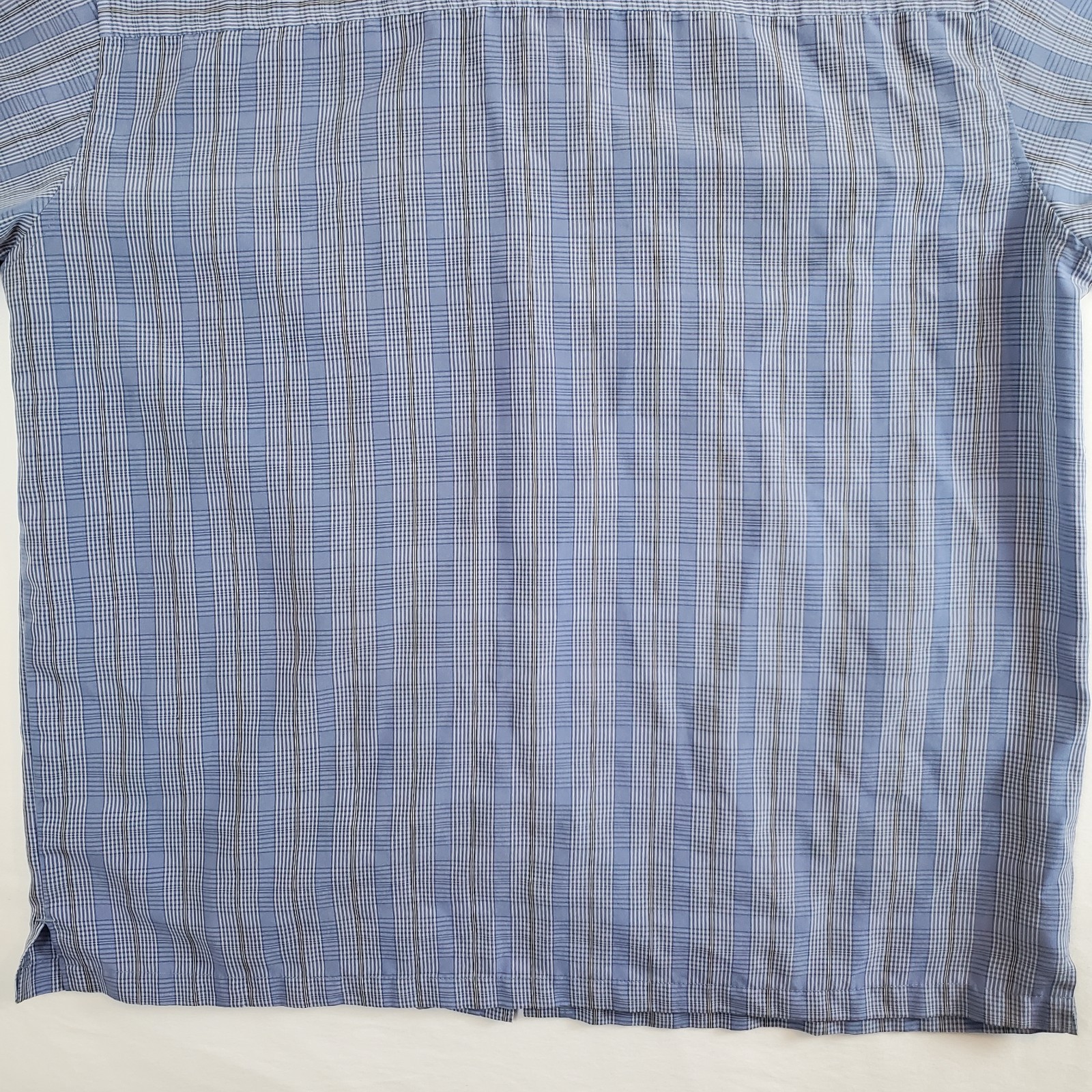 Pineapple Connection Blue Plaid Polyester Small Button-Up Casual Beach Shirt Top