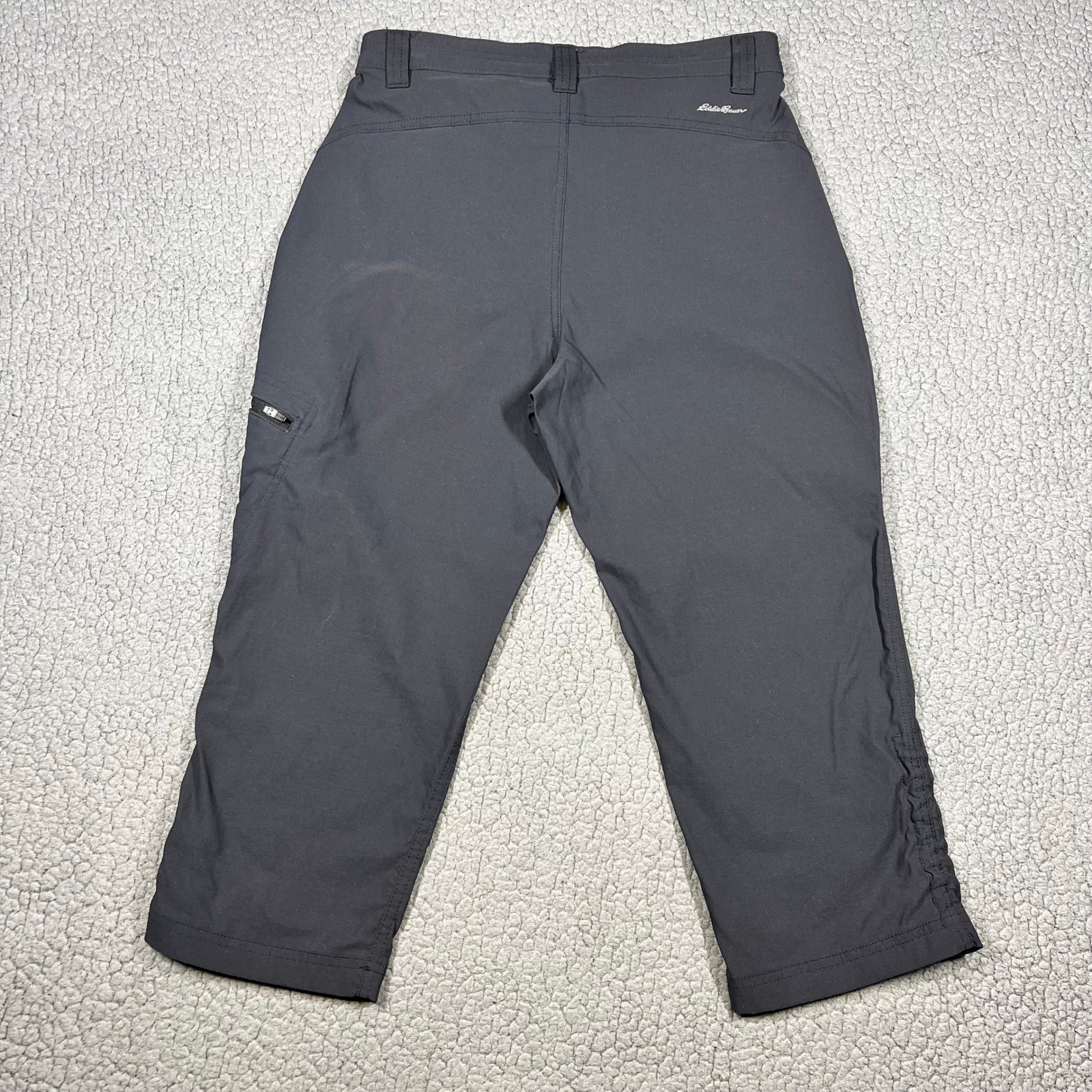 Eddie Bauer Rainier Capris Womens 6 Black Hiking Outdoor Cargo Pants 1258037