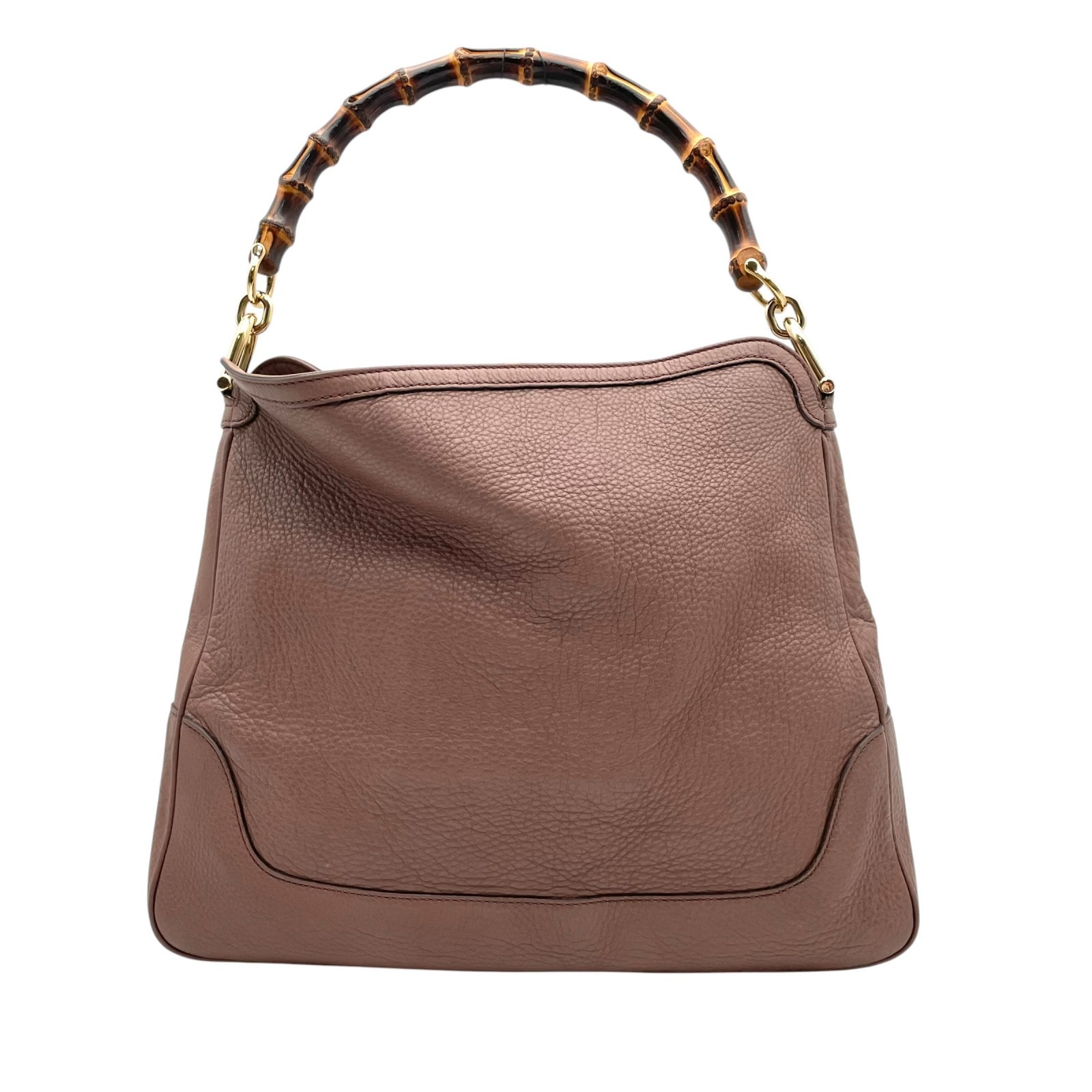 Authentic GUCCI Bamboo Tote Bag Leather Pink Gold Hardware Elegant Classic