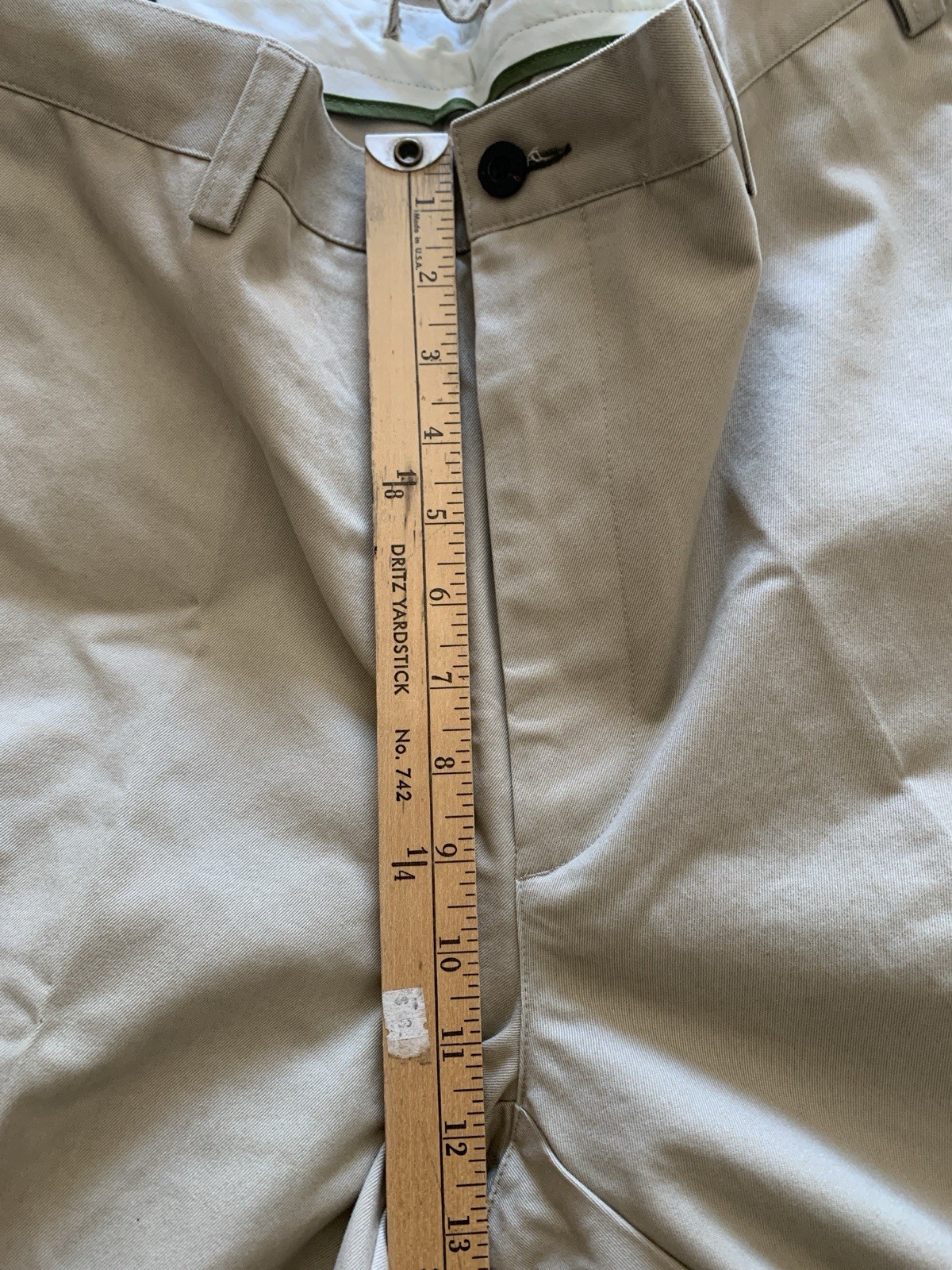 Orvis Classic 1856 Khaki Cotton Twill Flat Front Straight Chino Pants 36 NWOT