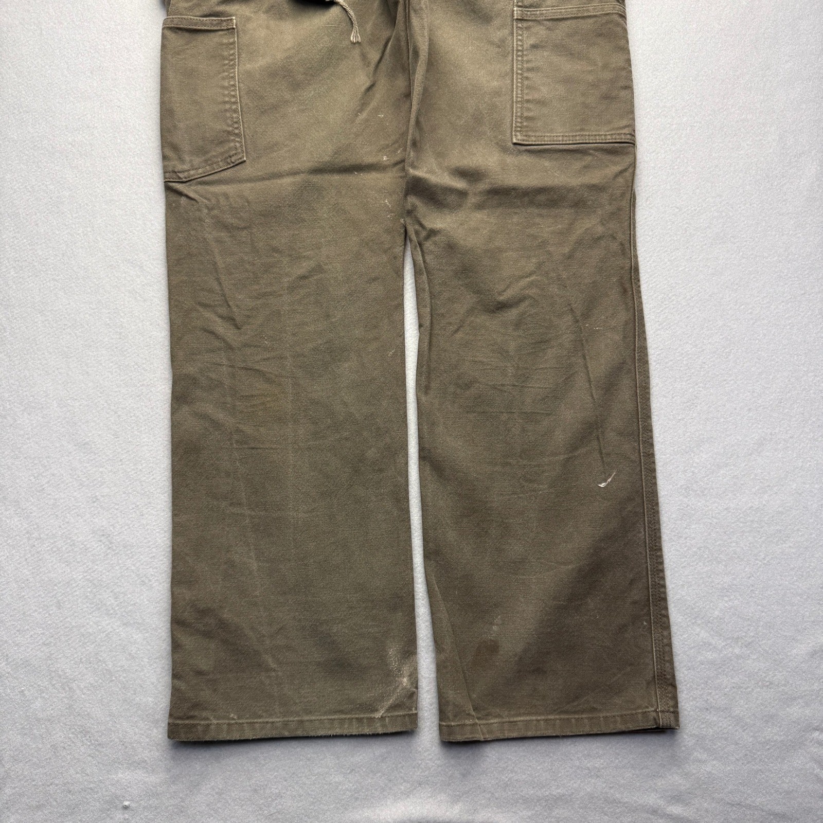 Carhartt Relaxed Fit Carpenter Pants Mens 31×32 Brown Distressed Canvas Workwear