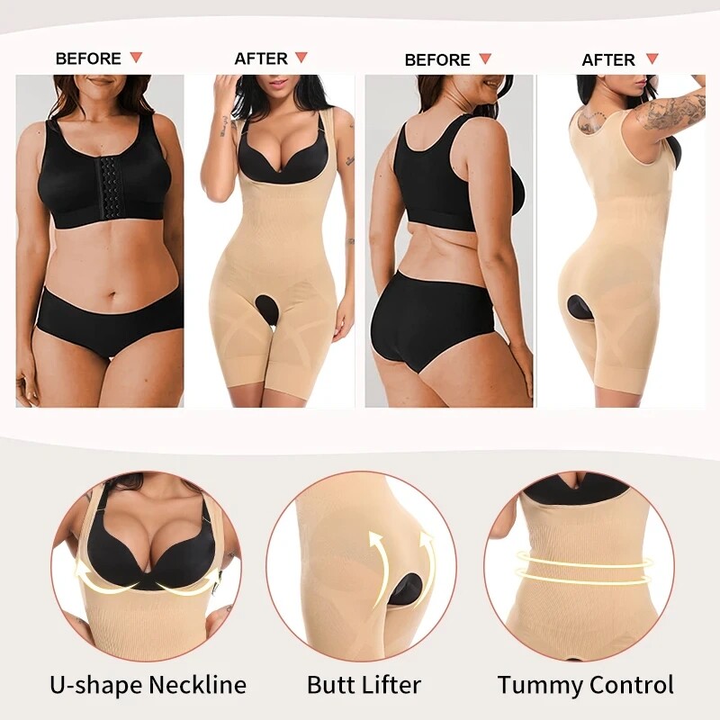 Women Bodysuit Shapewear Post Surgery Tummy Control Slimming Full Body Shaper