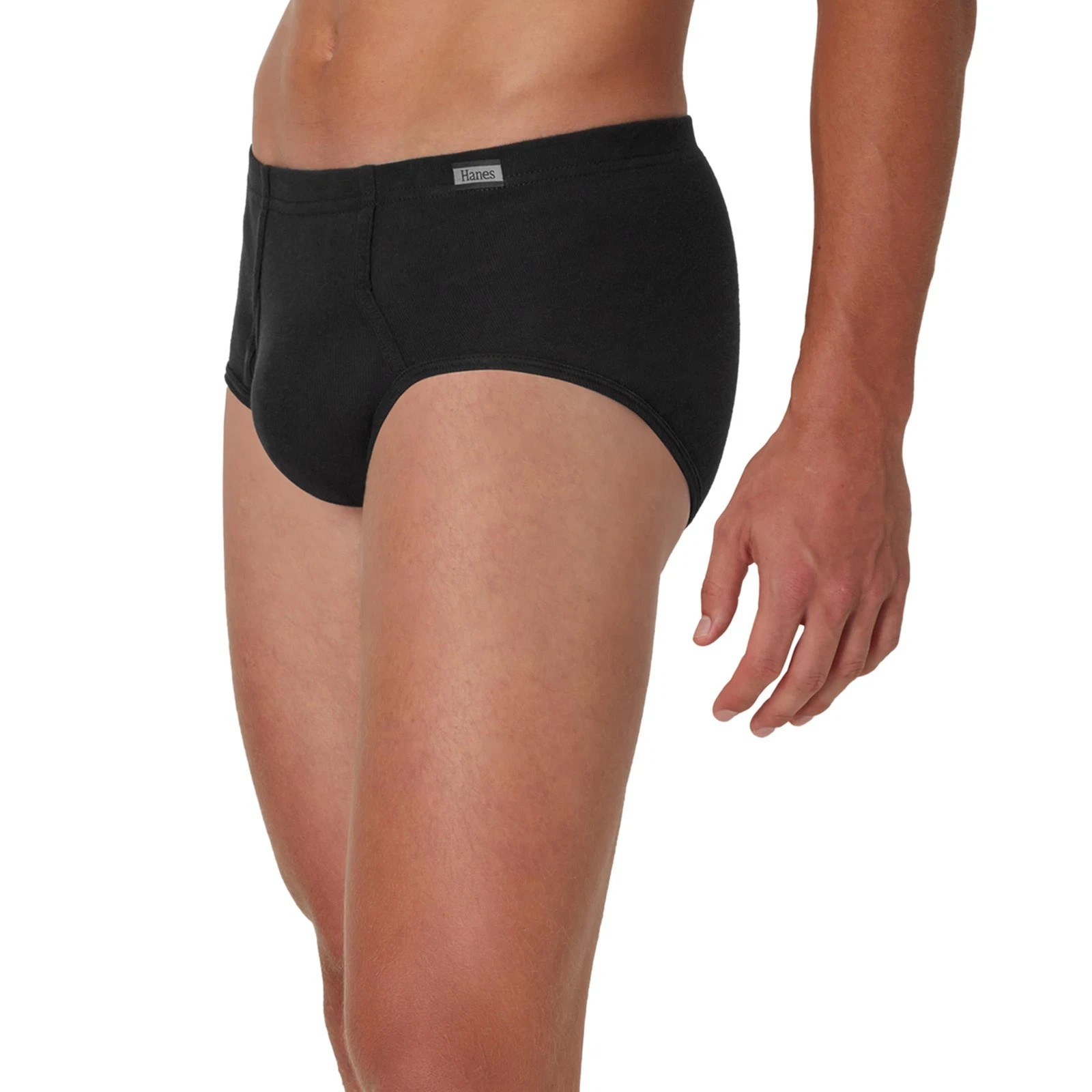 Hanes Men’s Pack, Mid-Rise Briefs, Stretch Large, Assorted Solids 6-pack