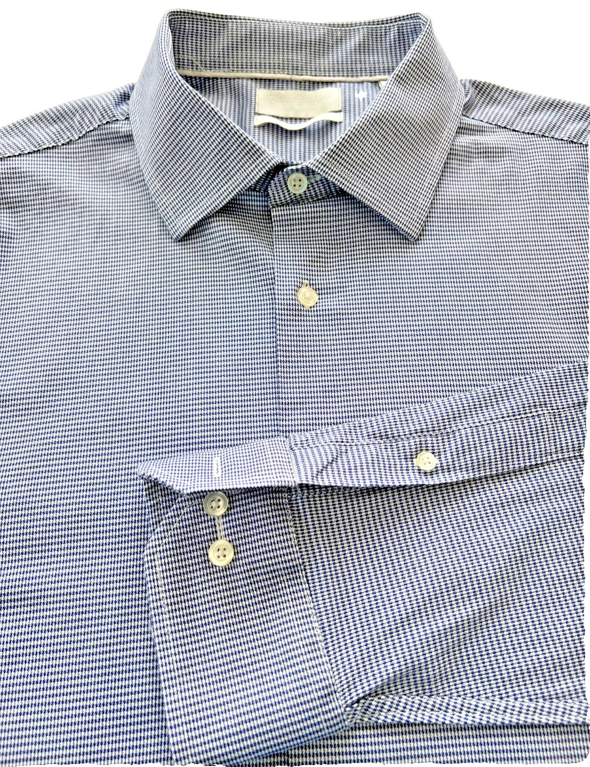 Hickey Freeman New York Mens Classic Fit Dress Shirt Blue White 17-17 1/2, 34-35