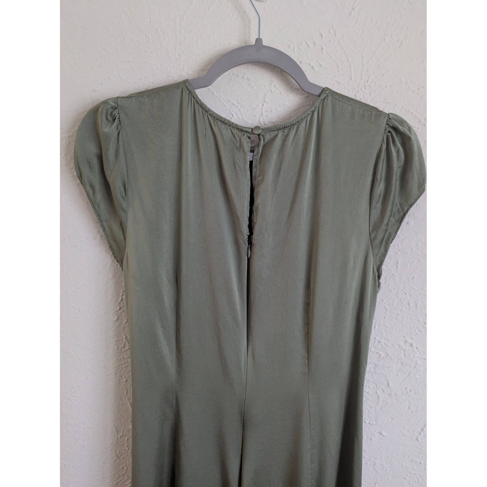 Reformation Birch Maxi Dress Artichoke Ruched Silk Size 10