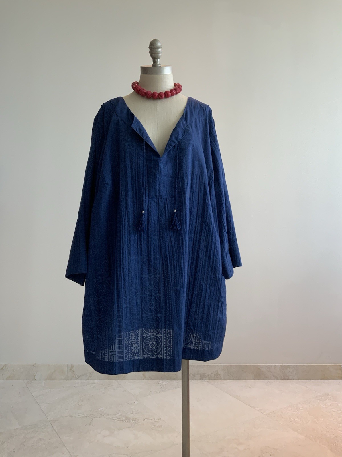 Sag Harbor Pullover Rich Navy Solid Patterned Women’s Top Sz 2X