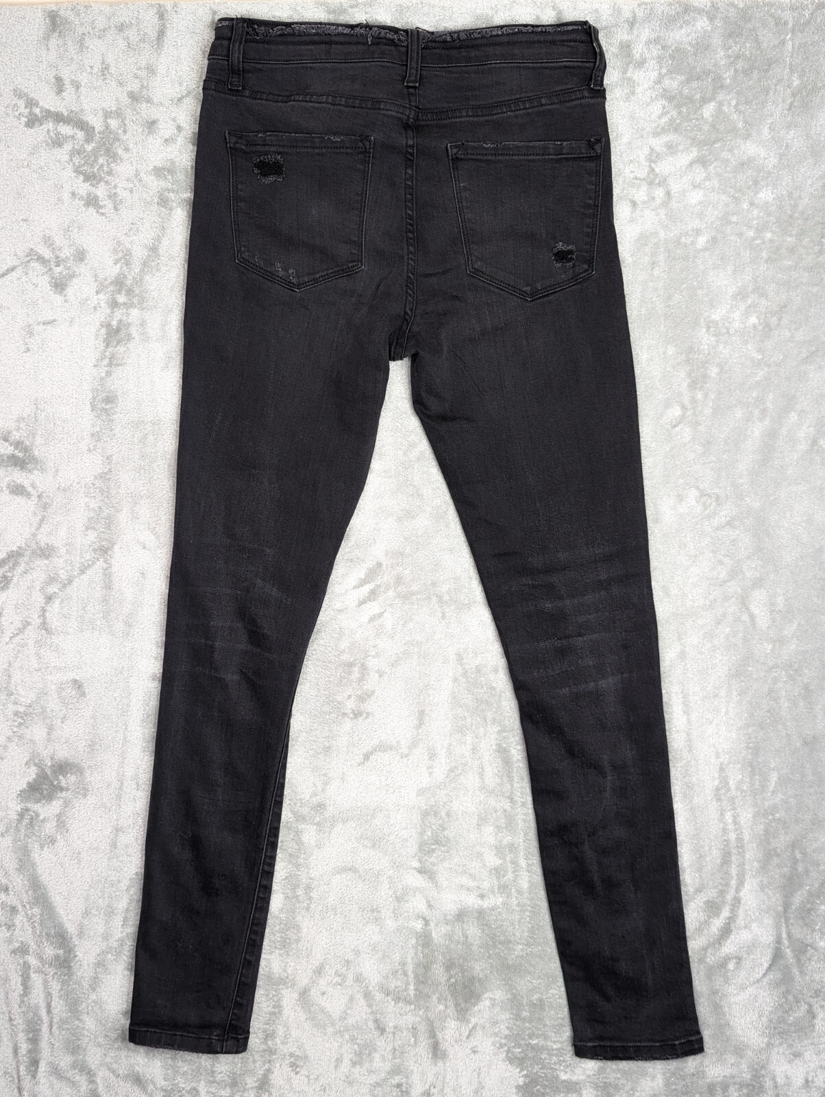 Bridge by Gly Structured Denim High Rise Skinny Distressed Black Size 27