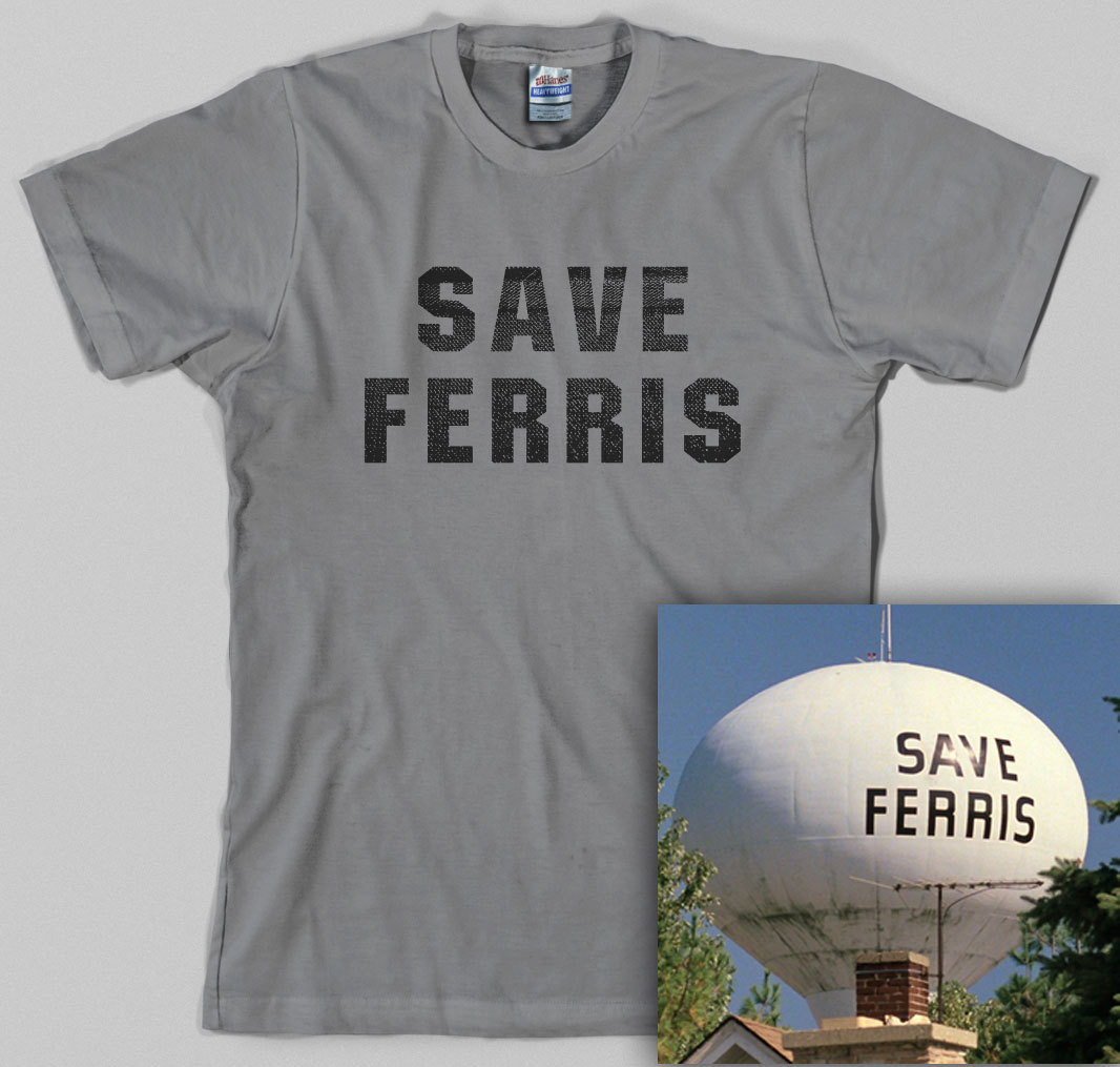 Ferris Bueller T Shirt save ferris, day off, 80s movie, comedy, All Sizes