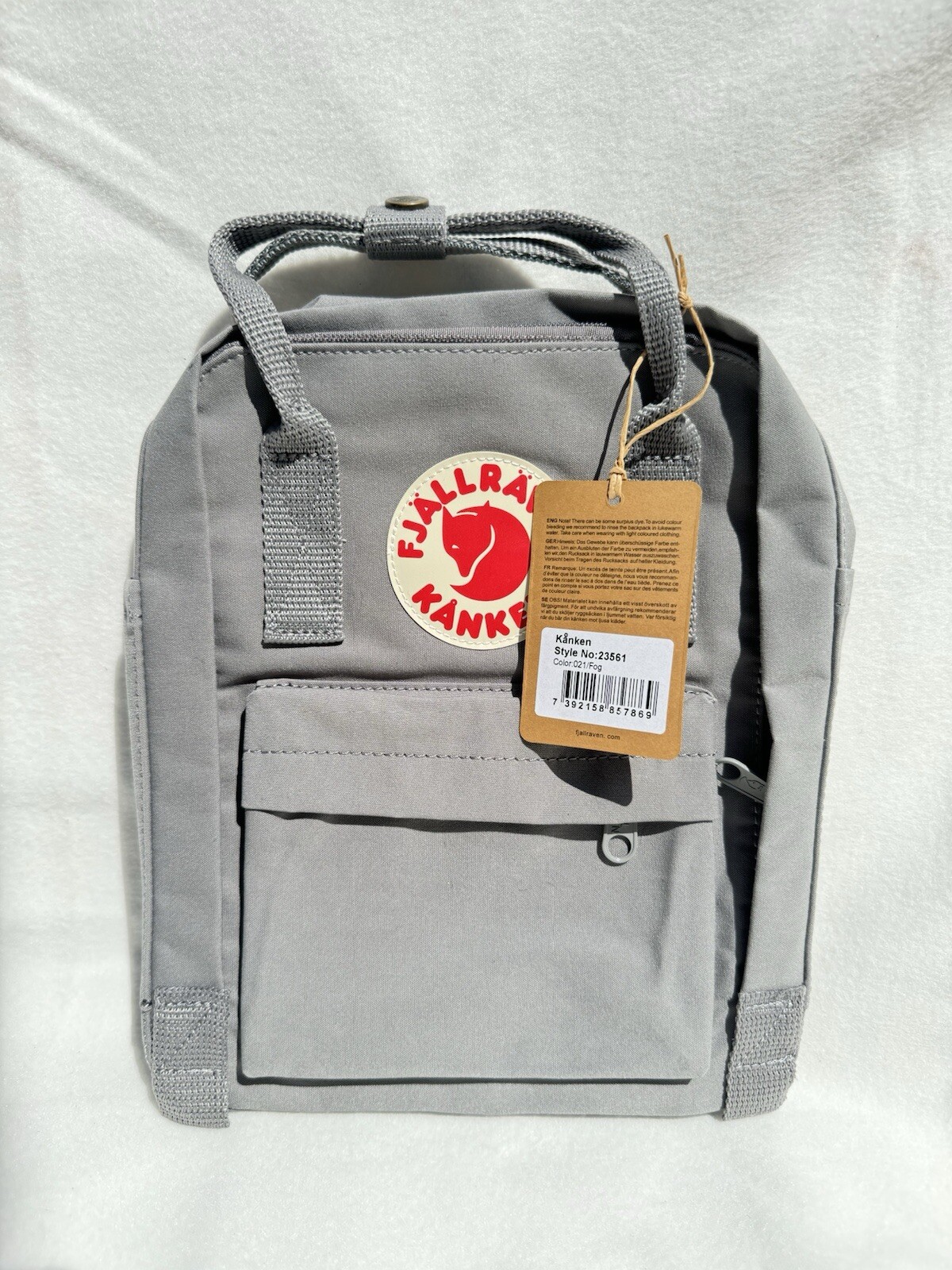 Mini Fjallraven Kanken Backpack For Work & Travel, FOG, Height 11.4 in, 7 L