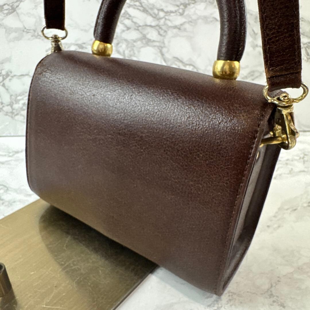 MaxMara Mini Shoulder Bag Leather Dark Brown Authentic From Japan