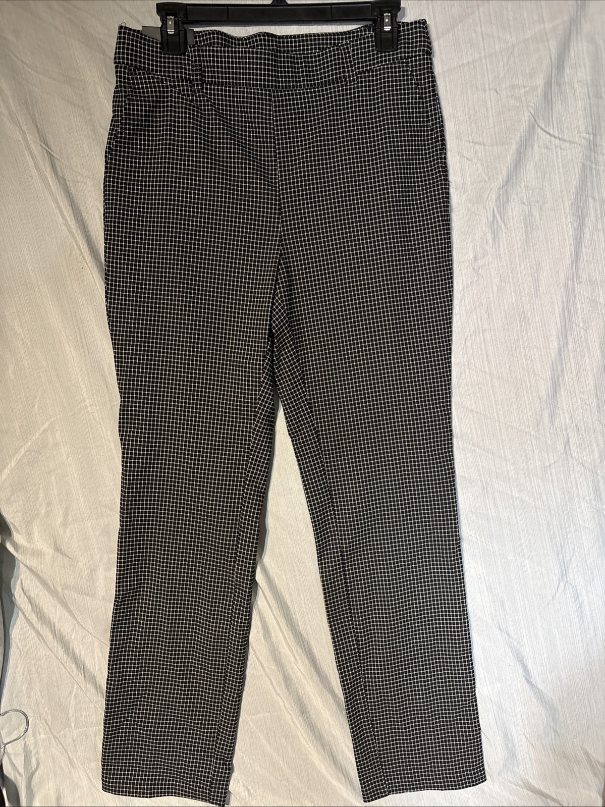 Rafaella Women’s Black & White Checkered Pants Size 10 Career Casual NWT Stretch