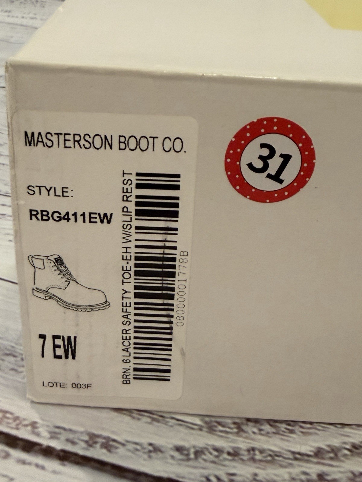 NEW Masterson RBG411 Mens 7EW Composite Toe Safety Boot. EH Rating ASTM F2413-18