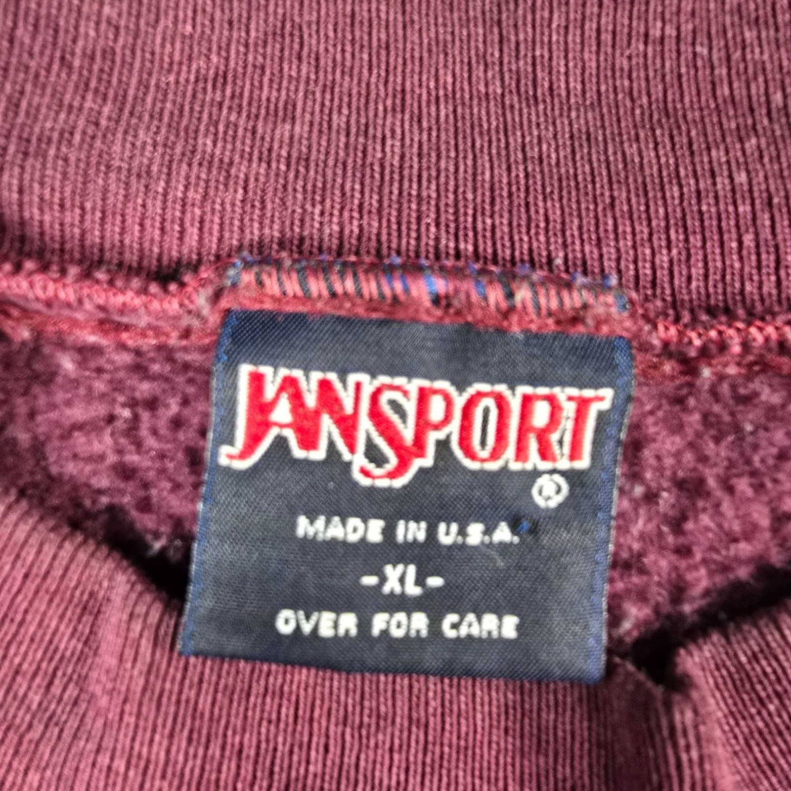Vintage 1990s JanSport Made in USA “Earlham Classics” Burgundy Sweatshirt (XL)
