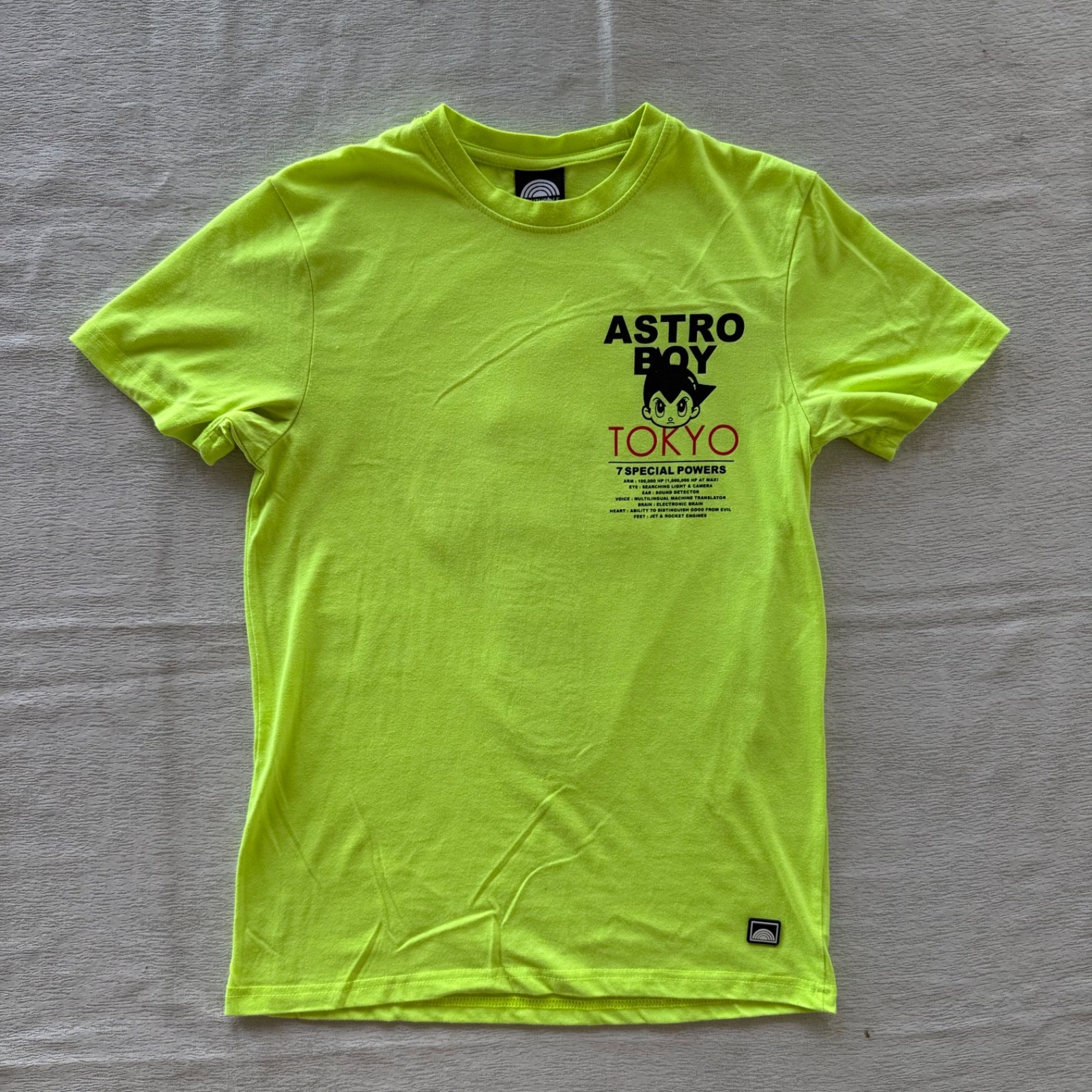 Astro Boy Tokyo Southpole Collab Graphic Tshirt Mens Size Small Neon Green Anime