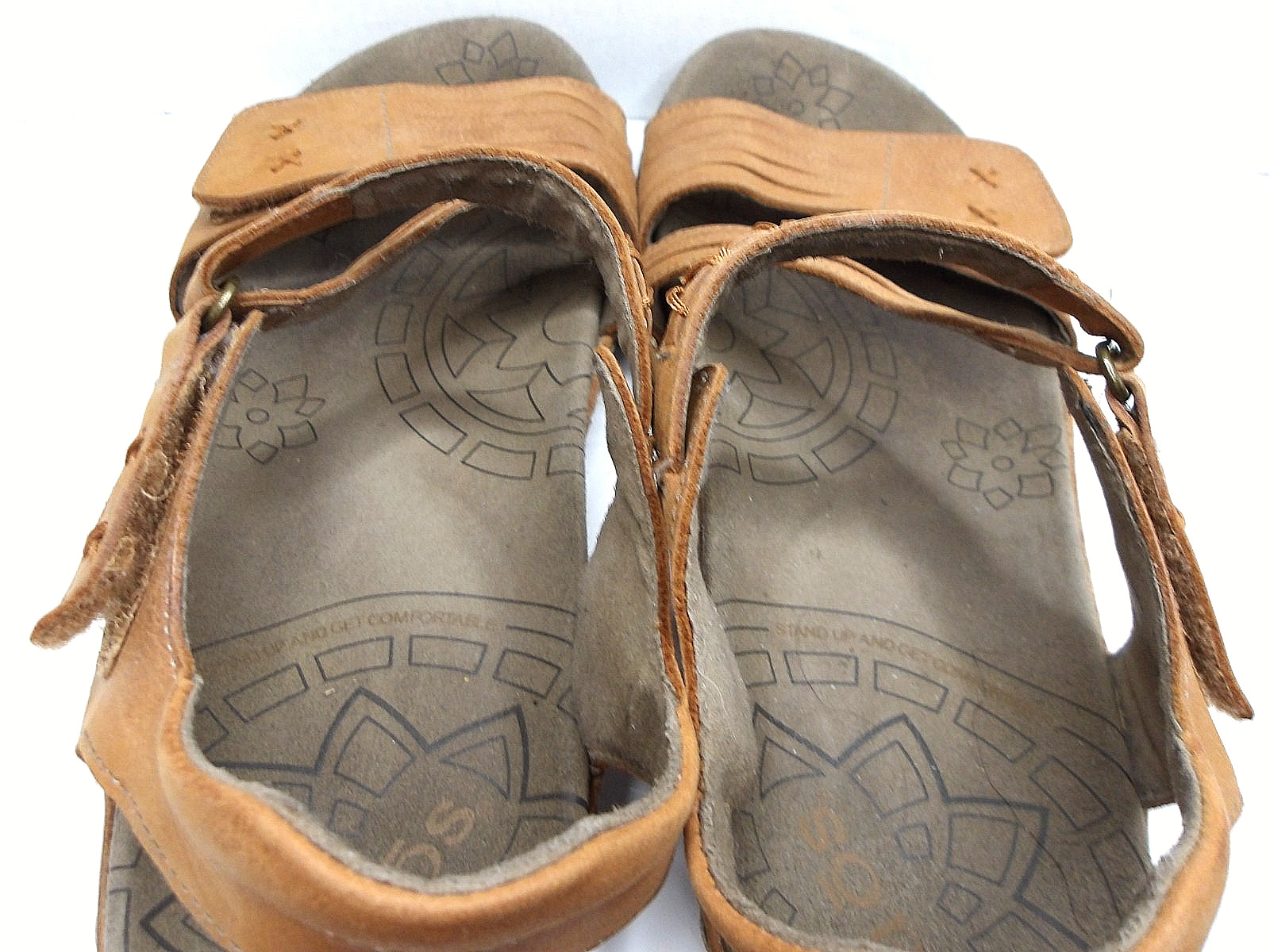 TAOS Zenith Sandals, Leather, Tan, Women’s US 10
