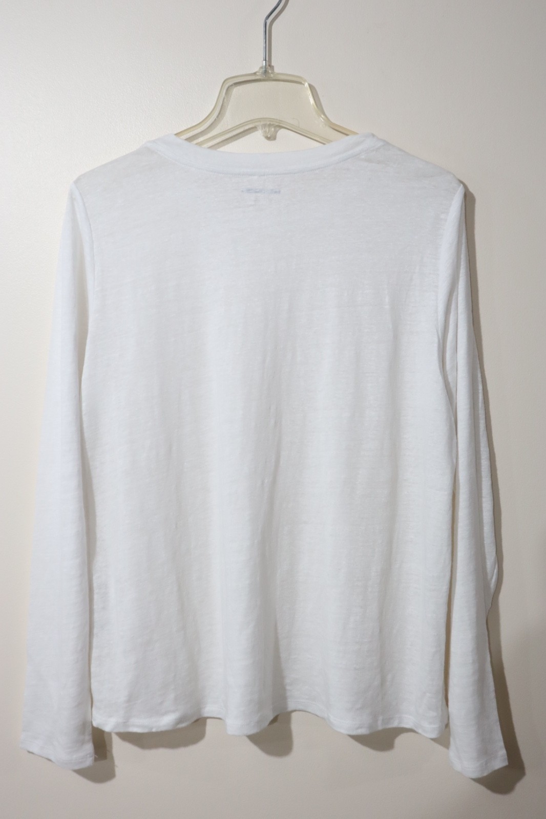 Eileen Fisher Womens $128 Organic Linen Jersey Crew-Neck Long-Sleeve Tee size PP