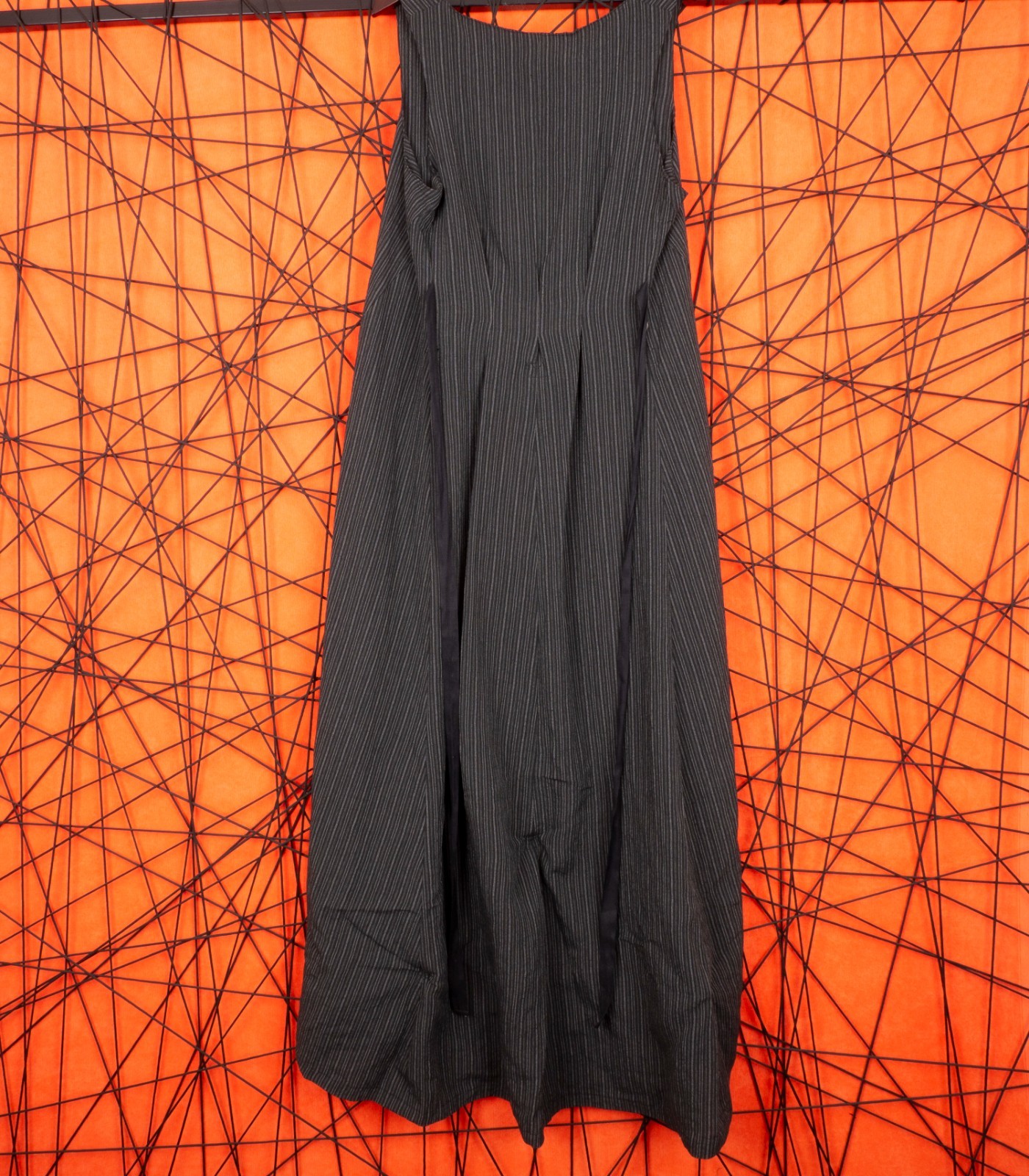 Ann Demeulemeester Gray Pinstripe Deconstructed Trench Vest Dress Cardigan 38 M