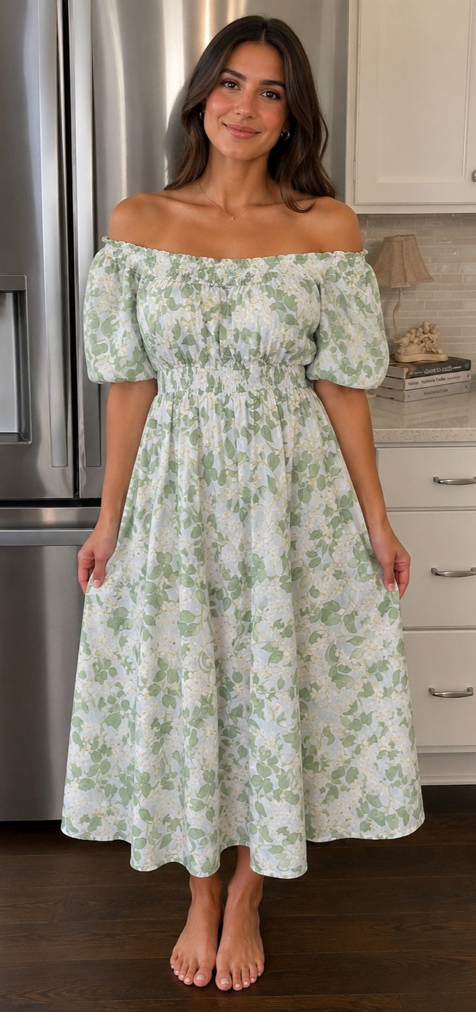 Sugarlips Kiany Floral Magna Town Maxi Dress in Lt-Blue-Green Size M – NWT