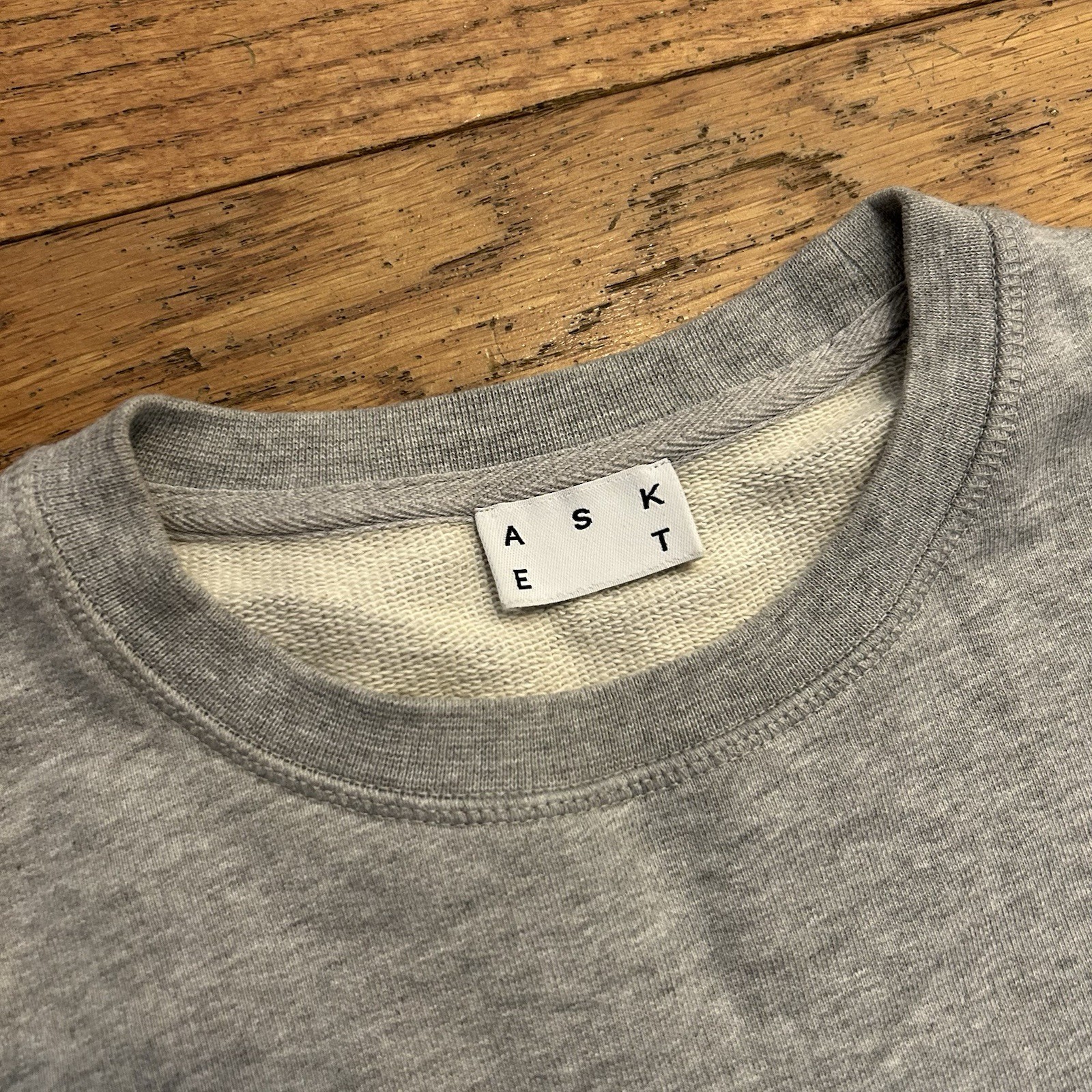 Asket French Terry Basic Grey Pullover Sweatshirt Men’s Small