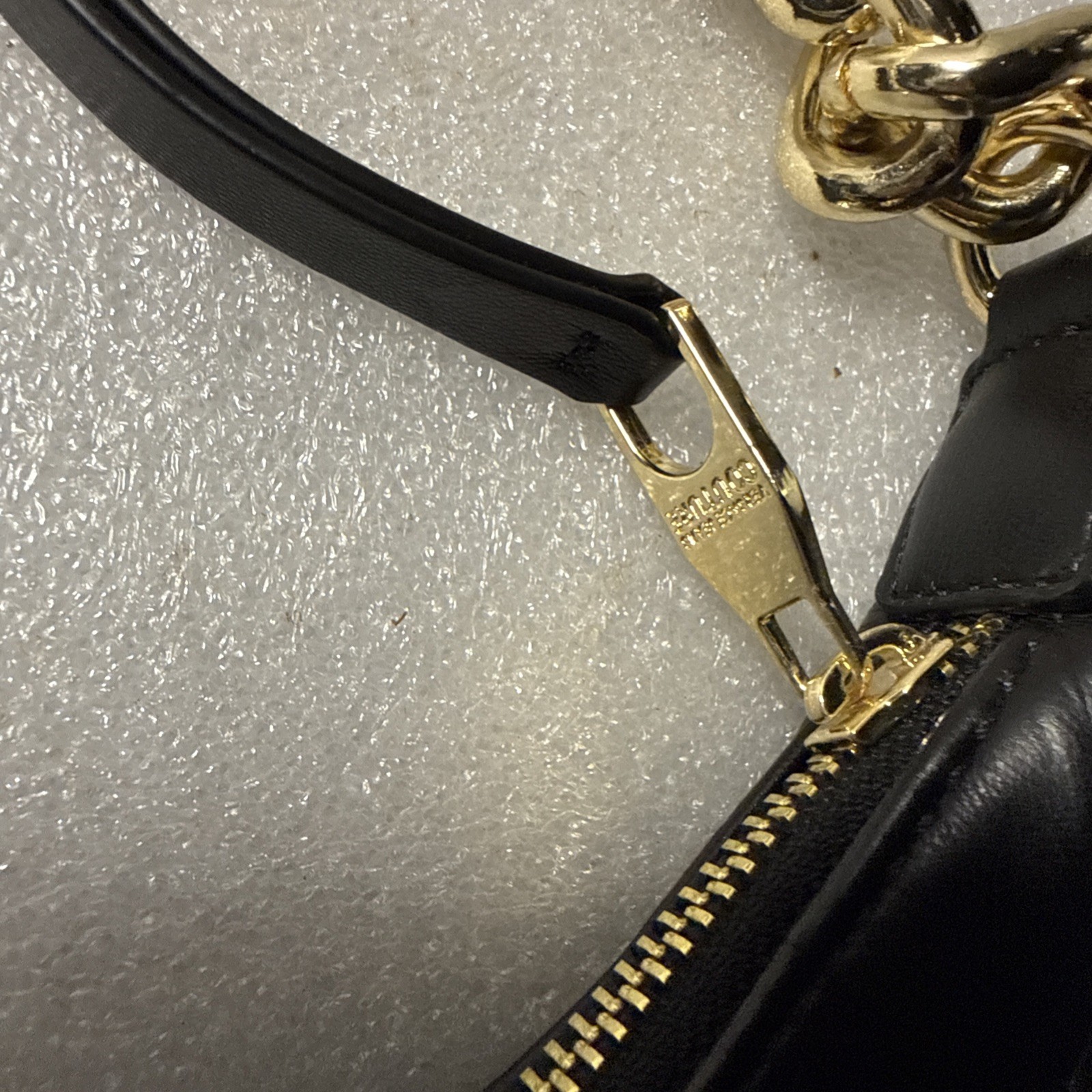 Versace Jeans Couture Shoulder Bag Black W9.1xH6.7″ Gold Chain Strap