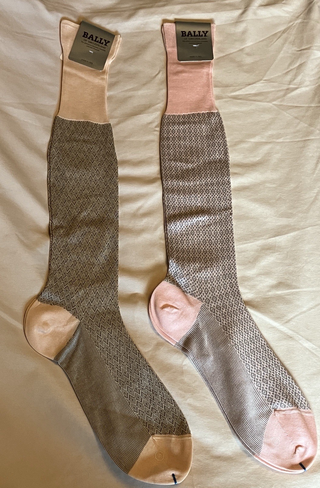 Bally of Switzerland Mens Small Textured Knee-High Socks Set of 2