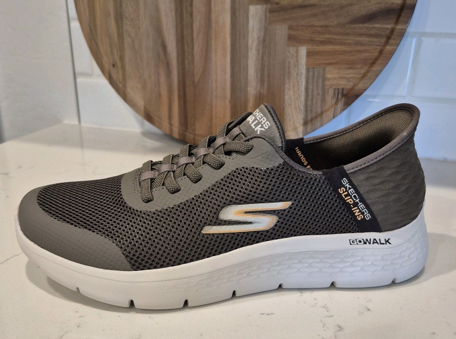 SKECHERS Go Walk Flex Hands Free Brown Slip-ins Sneaker Men’s Size 10 X Wide