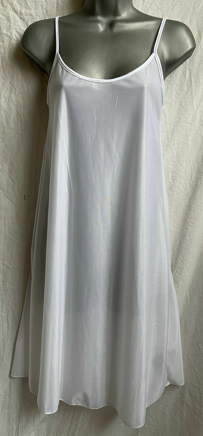 White cream smooth silky satin feel nightie full slip nightie nightdress