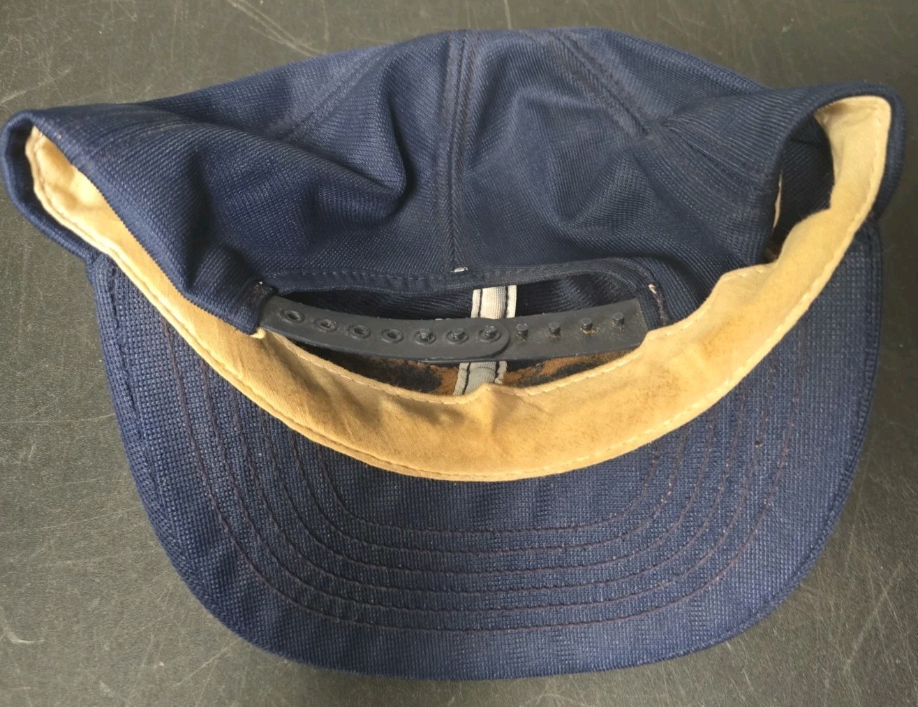 Vtg Goodyear Tires Swingster Hat Navy Blue Trucker Cap Patch