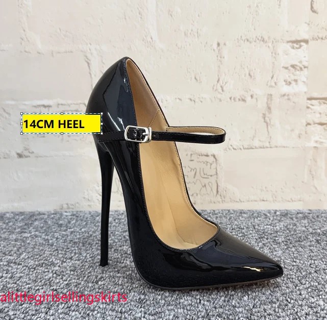 16/14cm High Heels Women Pumps Patent Leather Cosplay Pointed Toe Shoes