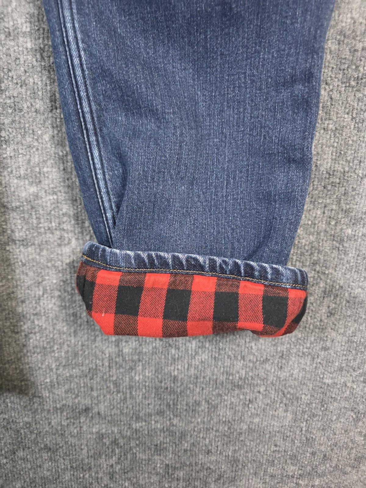 Carhartt Jeans Womens 8 Regular Blue Flannel Lined Original Fit Straight 102729