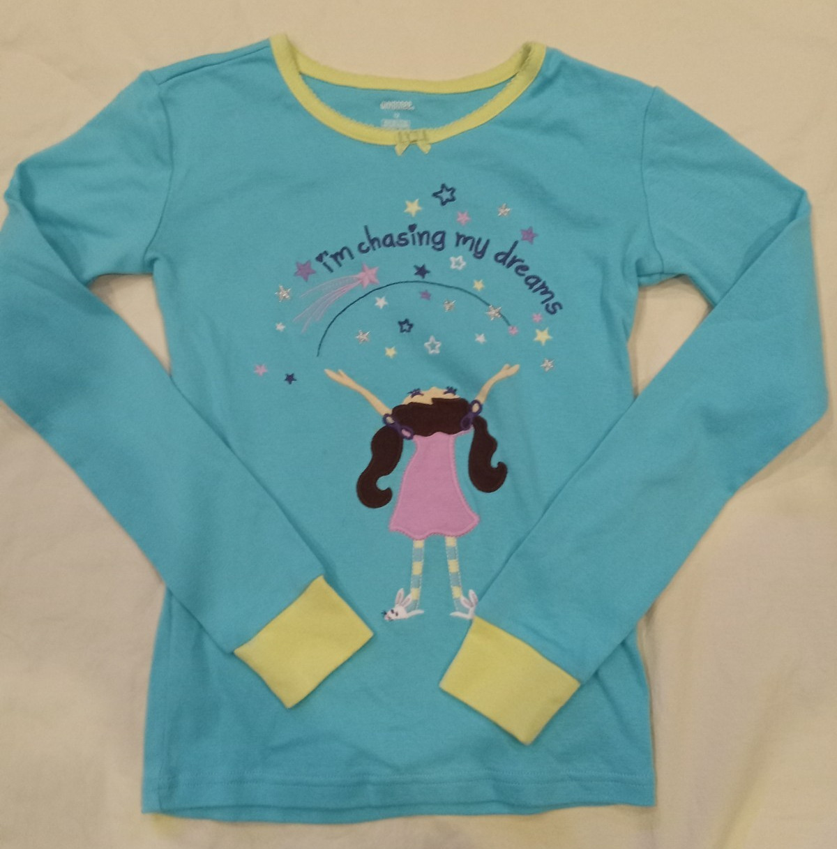 Gymboree Girl’s Size 12 Blue Chasing Dreams Design Long Sleeve T-Shirt Top
