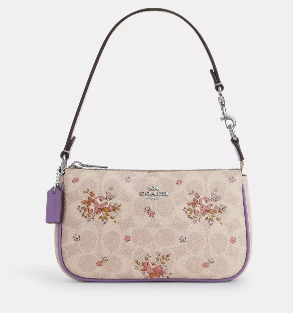 Coach Nolita 19 Sand Mul Floral P Signature Canvas Wristlet/Shoudler Bag- CAQ19