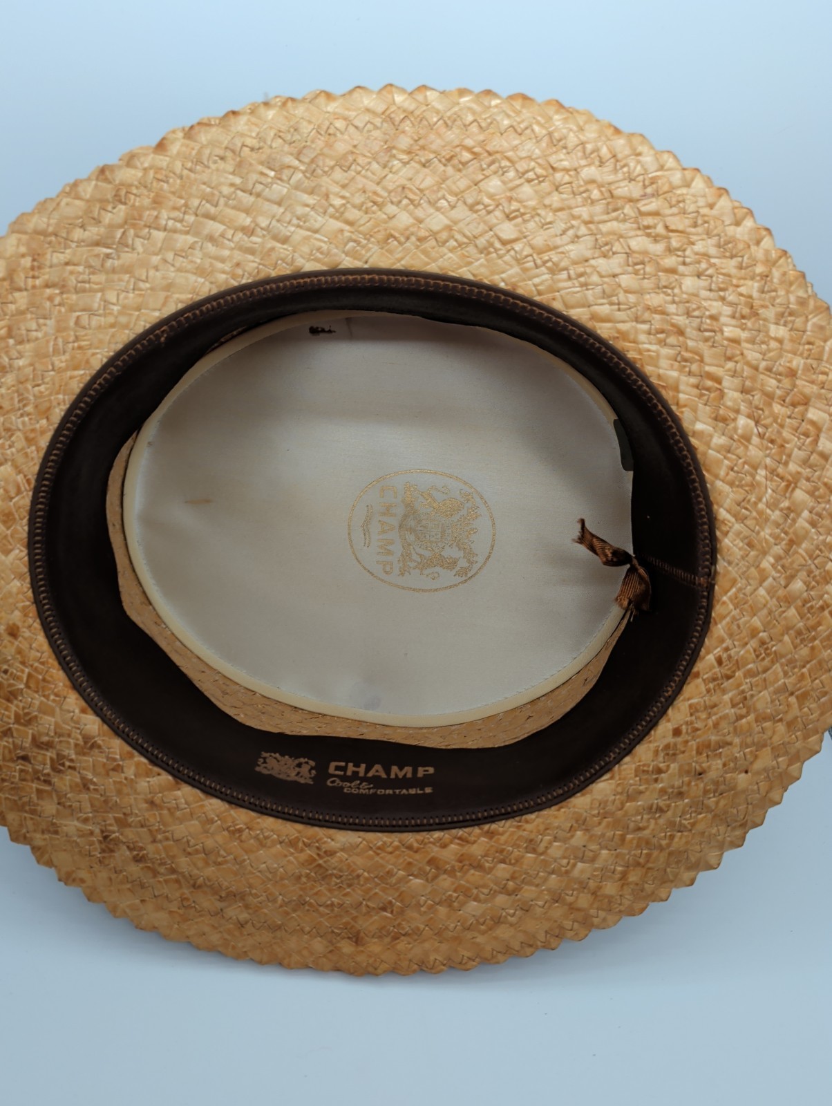 Champ Vintage Straw Boaters Hat Size 7 3/8 Gatsby Style