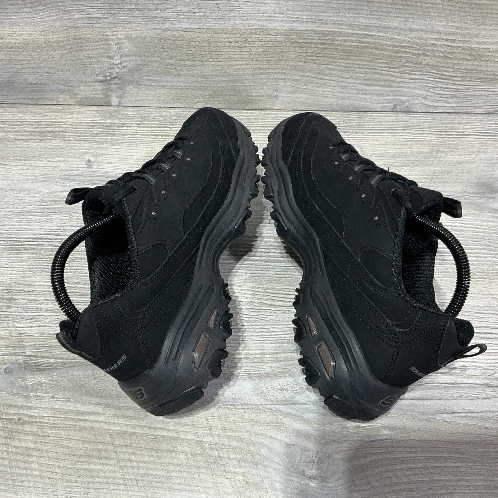 Skechers D’Lites Play On Black Womens Size 9 Wide Fit Sneakers 11949W