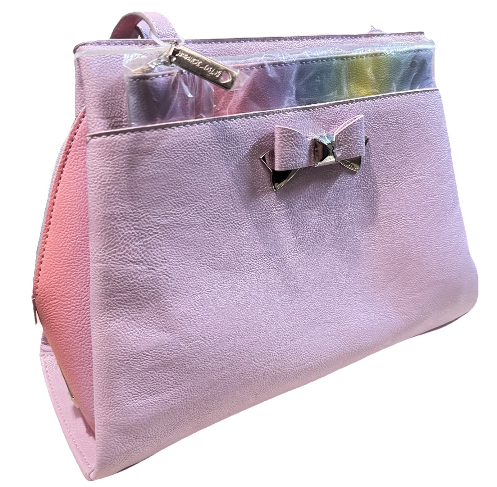 Betsey Johnson Lilac Double Handle Satchel XO Jaime W/Removable Pouch NWT $98