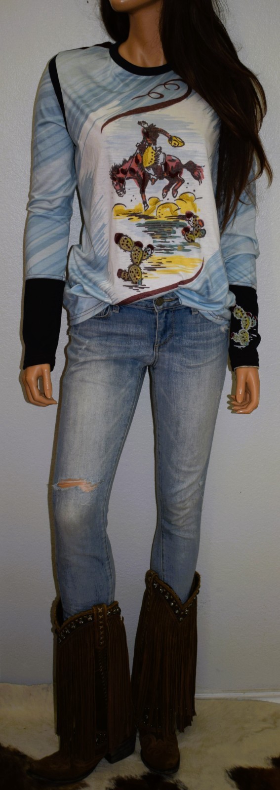 DOUBLE D RANCH Grandpa’s Tie Embroidered Top X Large