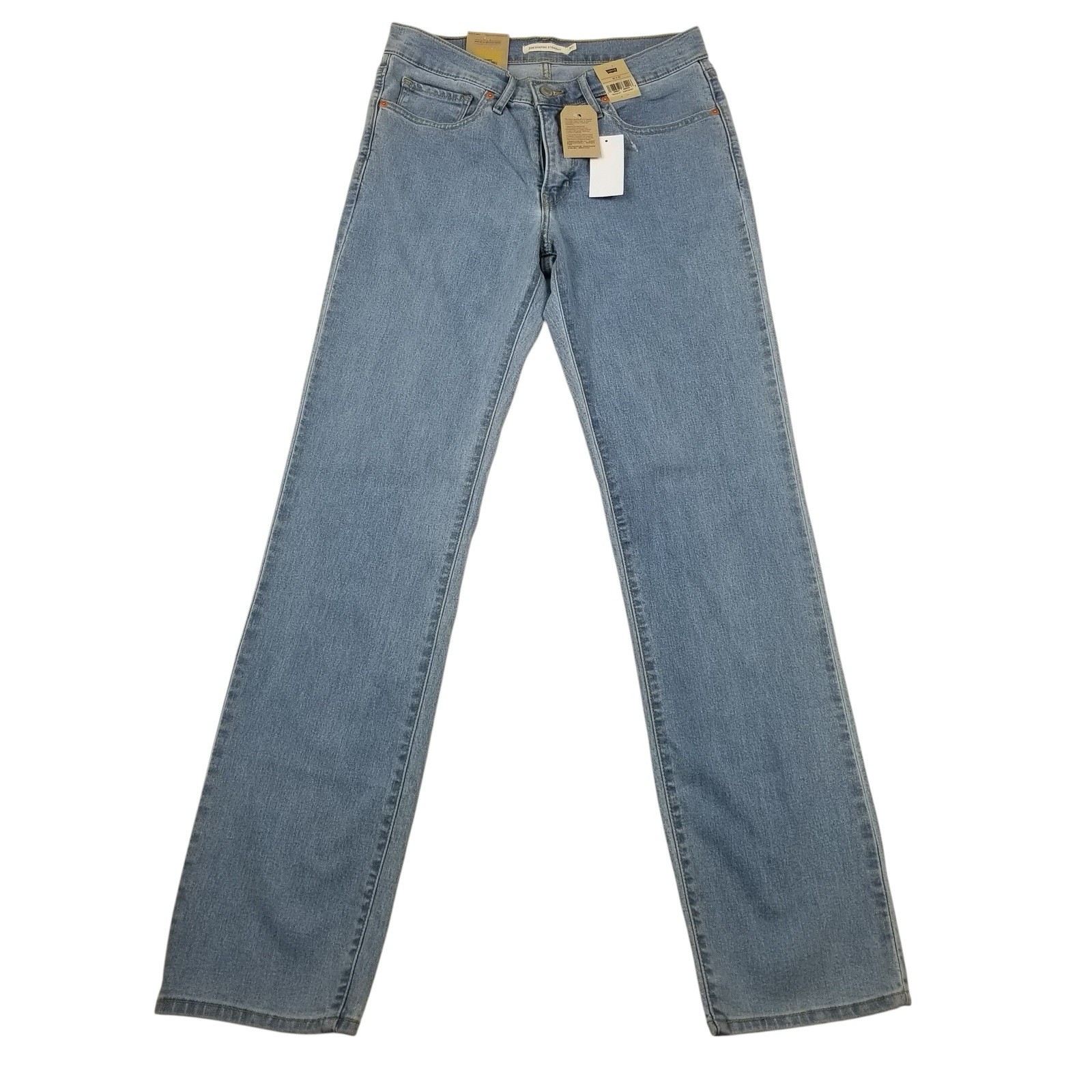 Levi’s Women’s 314 Shaping Straight Mid-Rise Stretch Denim Jean 30×32 Light Wash