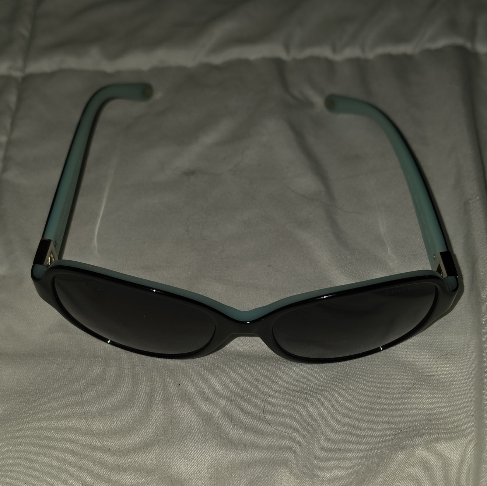 Tiffany & Co. Women’s Cat Eye Sunglasses Blue Frame Purple Gradient Lenses Set