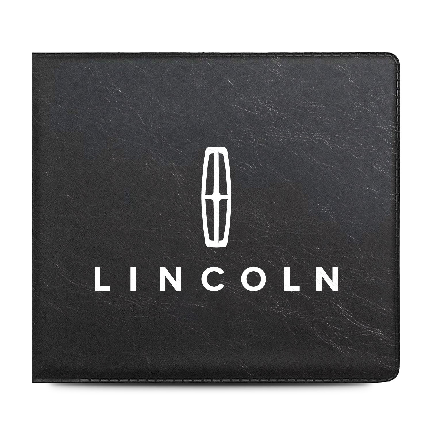 Lincoln Auto Insurance Registration Black PU Leather Document Holder Wallet