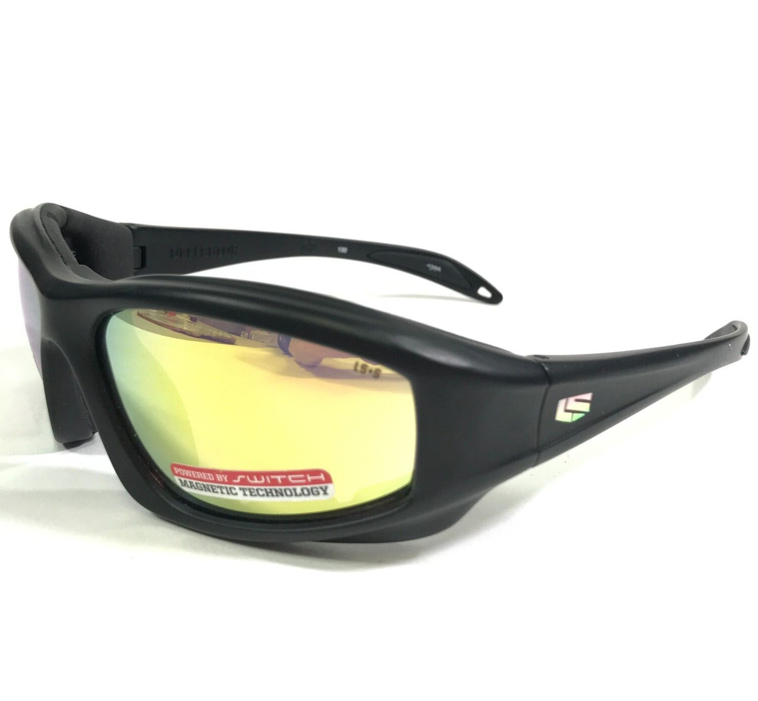 Liberty Sport Sunglasses DEFLECTOR Matte Black Safety Yellow Lenses Z87-2+